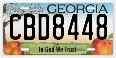 GA license plate CBD8448