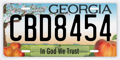 GA license plate CBD8454