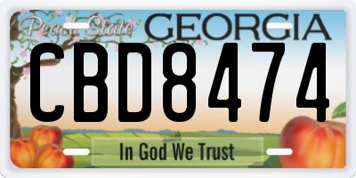 GA license plate CBD8474