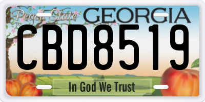 GA license plate CBD8519