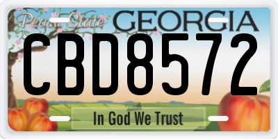 GA license plate CBD8572