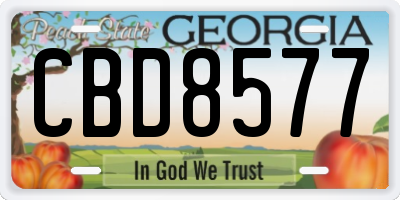 GA license plate CBD8577