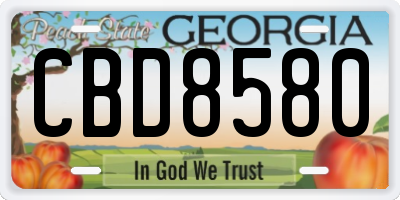 GA license plate CBD8580