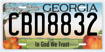 GA license plate CBD8832