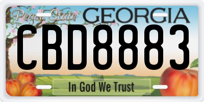 GA license plate CBD8883