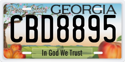 GA license plate CBD8895