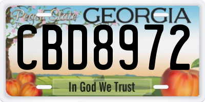 GA license plate CBD8972
