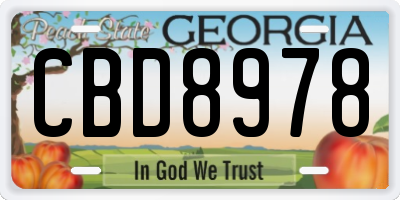 GA license plate CBD8978