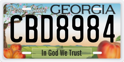 GA license plate CBD8984