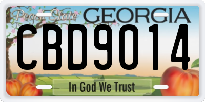 GA license plate CBD9014
