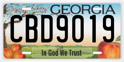 GA license plate CBD9019