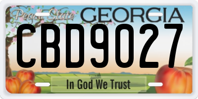 GA license plate CBD9027