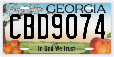 GA license plate CBD9074
