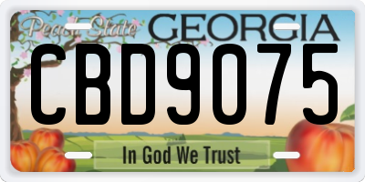 GA license plate CBD9075
