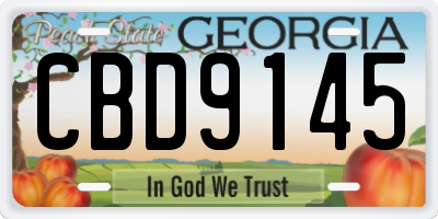 GA license plate CBD9145