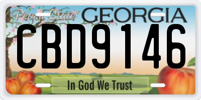 GA license plate CBD9146