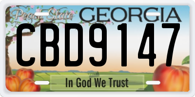 GA license plate CBD9147