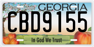 GA license plate CBD9155