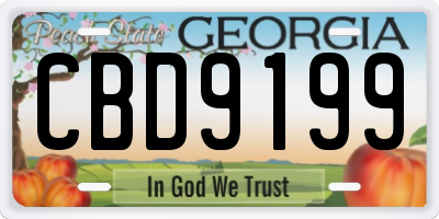 GA license plate CBD9199