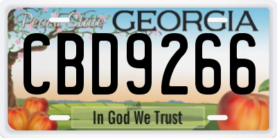 GA license plate CBD9266