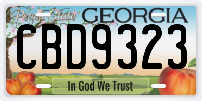 GA license plate CBD9323