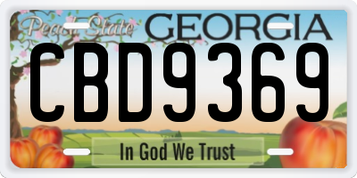 GA license plate CBD9369