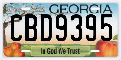 GA license plate CBD9395