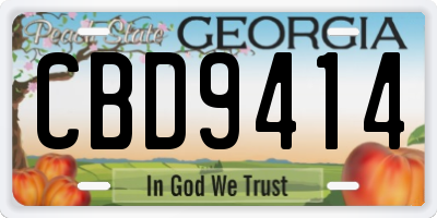 GA license plate CBD9414