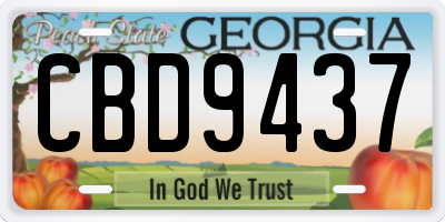 GA license plate CBD9437