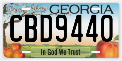 GA license plate CBD9440