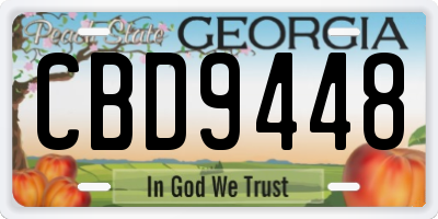 GA license plate CBD9448