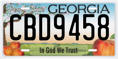 GA license plate CBD9458