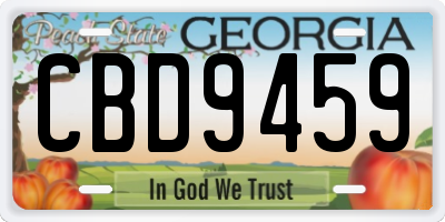 GA license plate CBD9459