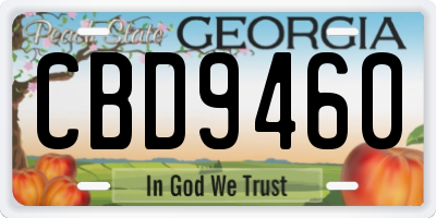 GA license plate CBD9460