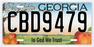 GA license plate CBD9479