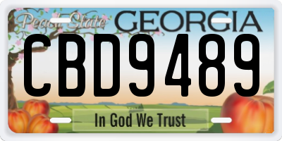 GA license plate CBD9489
