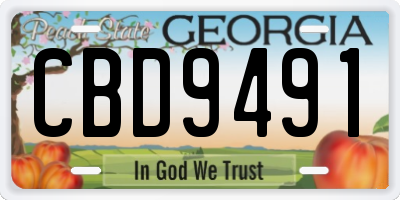GA license plate CBD9491