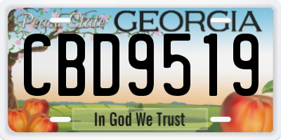 GA license plate CBD9519