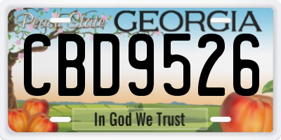 GA license plate CBD9526