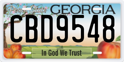 GA license plate CBD9548