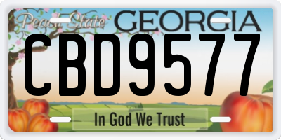GA license plate CBD9577