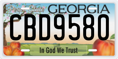 GA license plate CBD9580