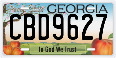 GA license plate CBD9627