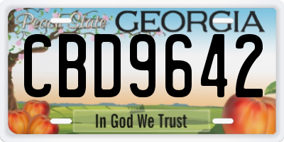GA license plate CBD9642