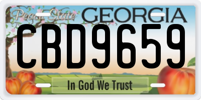 GA license plate CBD9659