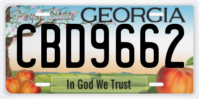 GA license plate CBD9662