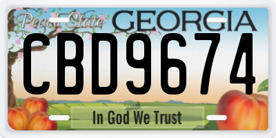 GA license plate CBD9674