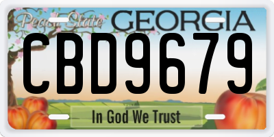 GA license plate CBD9679