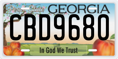 GA license plate CBD9680