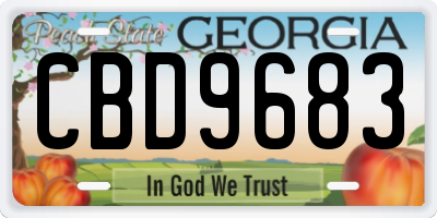 GA license plate CBD9683